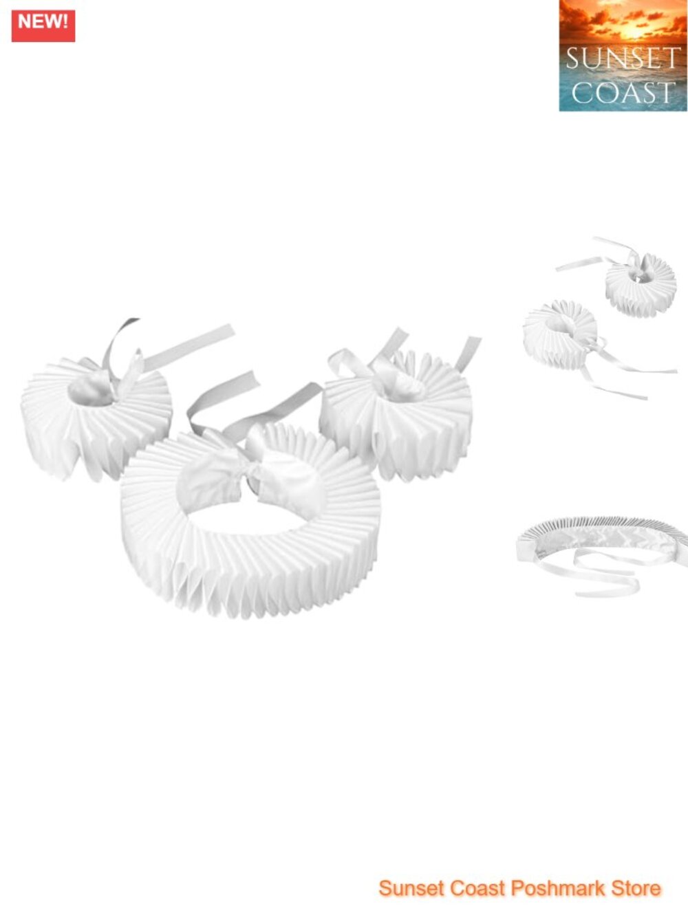 Victorian Renaissance Ruff Collar & Cuff Set Cosplay Costume Accessory